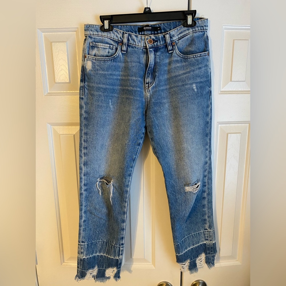 Women’s Hudson Jeans Light Blue Distressed Boyfriend Fit